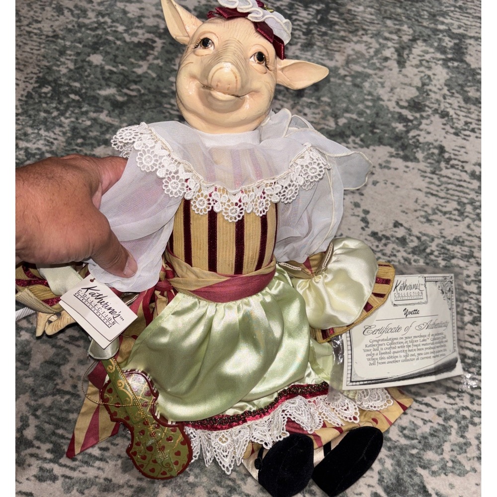 Vintage Katherine's Collection Wayne Kleski Pig Lady Doll with Tag